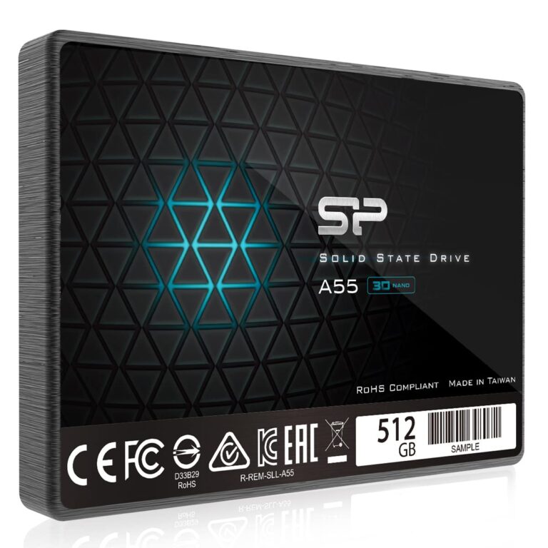 Silicon Power Ace A55 512GB SATA SSD, Up to 500MB/s, 3D NAND with SLC Cache, 2.5 Inch SATA III Internal Solid State Drive for Desktop Laptop PC Computer