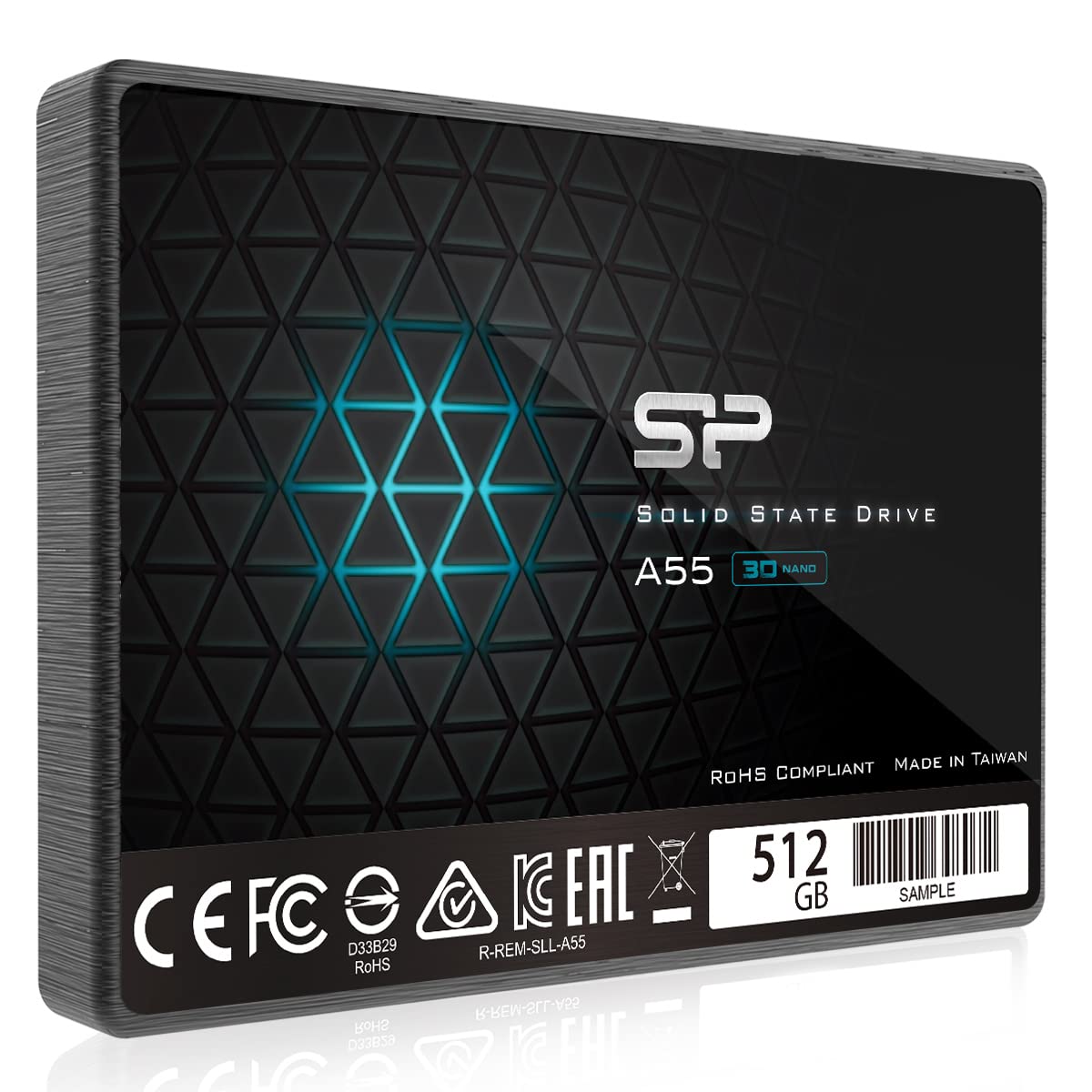 Silicon Power Ace A55 512GB SATA SSD, Up to 500MB/s, 3D NAND with SLC Cache, 2.5 Inch SATA III Internal Solid State Drive for Desktop Laptop PC Computer