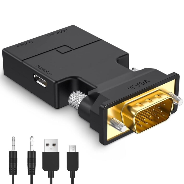 Sounce VGA to HDMI Adapter Converter with Audio,(PC VGA Source Output to TV/Monitor with HDMI Connector), Active Male VGA in Female HDMI 1080p Video Dongle adaptador for Computer,Laptop,Projector