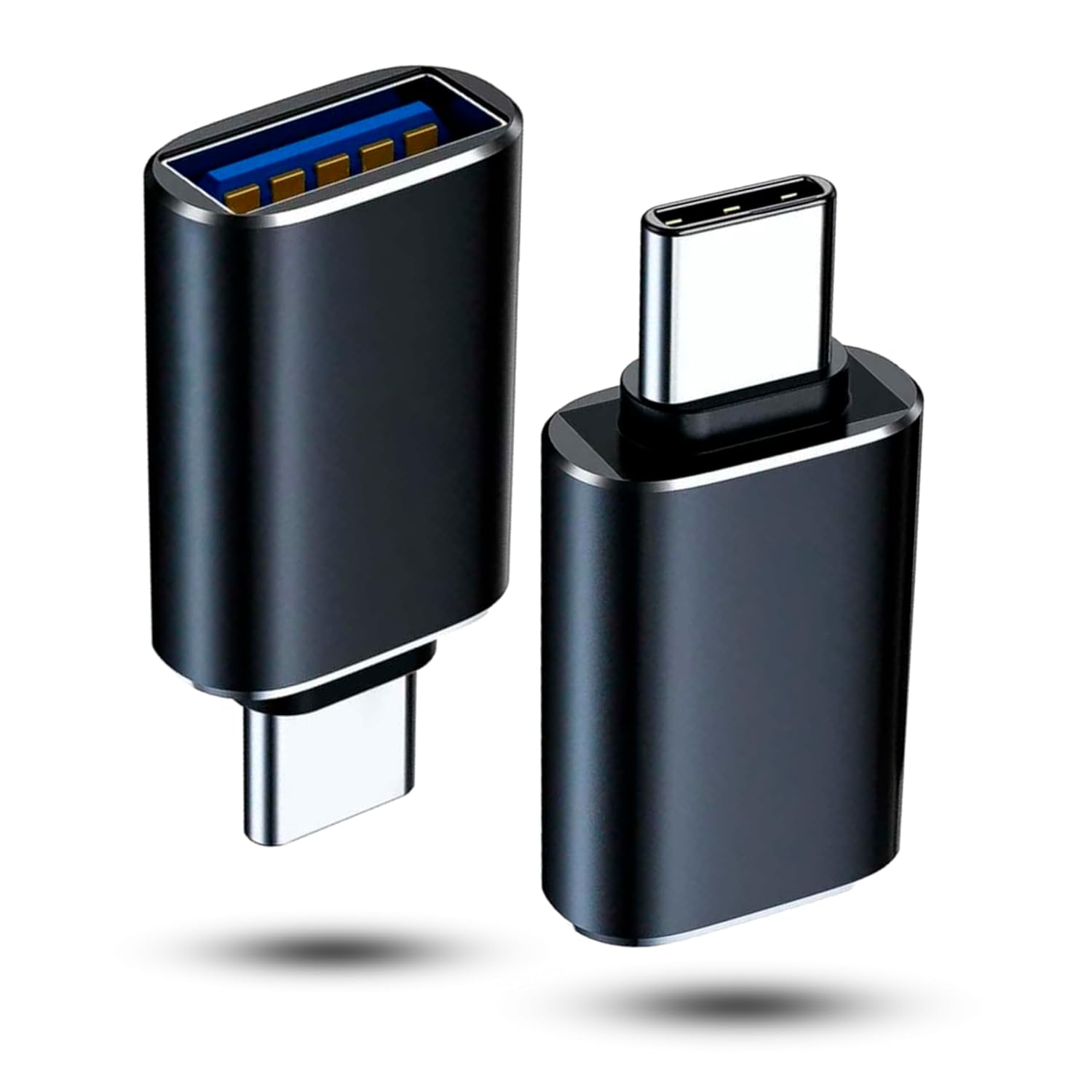 Storite USB 3.0 to Type C USB Adapter USB C Male to USB 3.0 Female Connector, OTG Converter Adapter Compatible with All Phones, Computers Type C or Thunderbolt 4/3 Devices (Pack of 2 - Black)