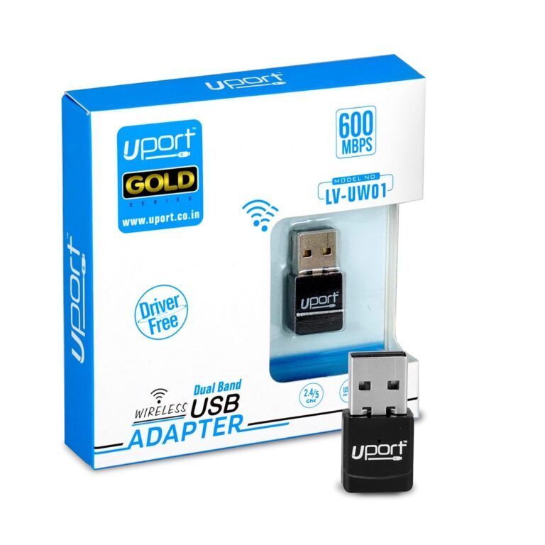 UPORT 2 in 1 USB 5G 600 MBPS WiFi Adapter Driver Free Dual Band 2.4Ghz/5Ghz Wireless WiFi Receiver Dongle for PC, Laptop, Desktop Computer