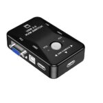XIKKART 2 Port KVM Switch USB 2.0 KVM Switch Box to Control up to 2 Computers 2 in 1 Out Switch USB Keyboard Mouse Sharing Device for Computer, PC, Laptop, Desktop, Monitor, Printer, Sharing Video