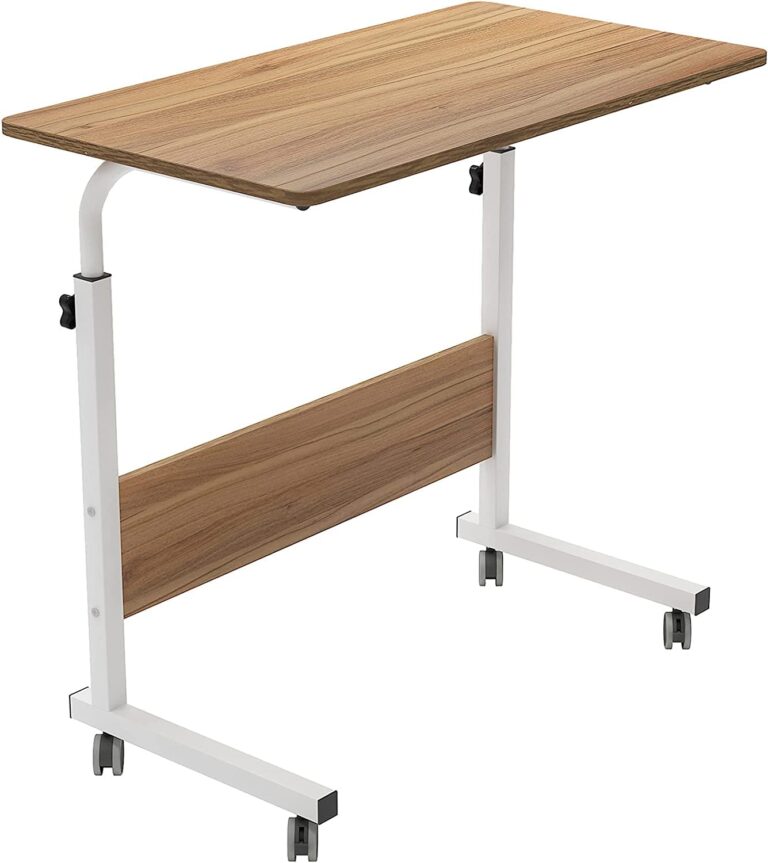 YORWAN Multipurpose Movable & Adjustable Table for Computer & Laptop Table 31.4 inches Tablet Slot & Wheels Mobile Laptop Computer Desk Laptop Computer Table Stand for Bed Sofa
