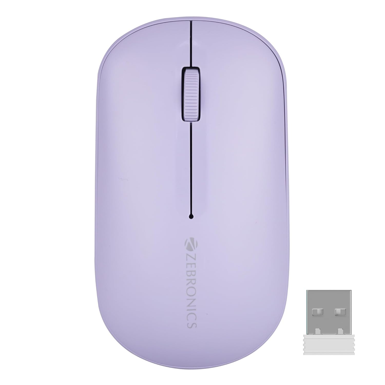 ZEBRONICS New Launch Pulse Wireless Mouse, Multi Connectivity, Dual Bluetooth, for Mac, Laptop, Computer, Tablet, 2.4GHz, 1200 DPI, Comfortable & Lightweight (Lavender)