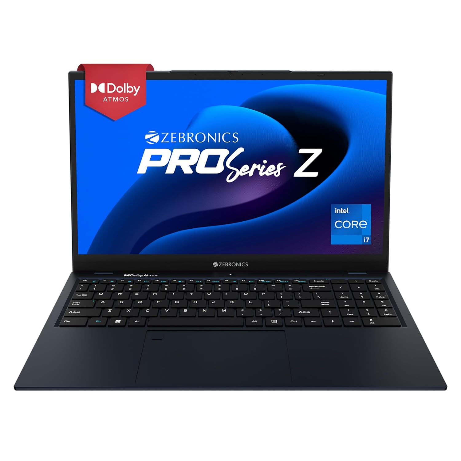ZEBRONICS PRO Series Z NBC 5S, Intel Core 12th Gen i7 Processor 16GB RAM & 1TB SSD Laptop, 15.6 Inch (39.6CM), IPS 180° Display, Dolby Atmos, 38.5Wh Large Battery, Windows 11, Midnight Blue, 1.76 Kg