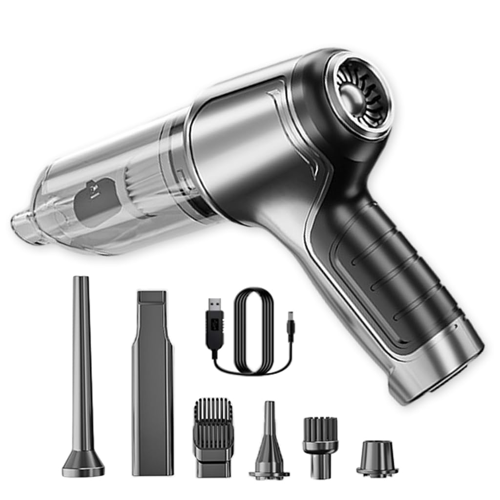 ZORBES® Electric Compressed Air Duster, 19000PA Handheld Cordless Air Duster, 120W 35500RPM Car Vacuum Cleaner & Multi Nozzle 4000mAh Cordless Air Blower Dust Cleaner for Computer Keyboard Duster