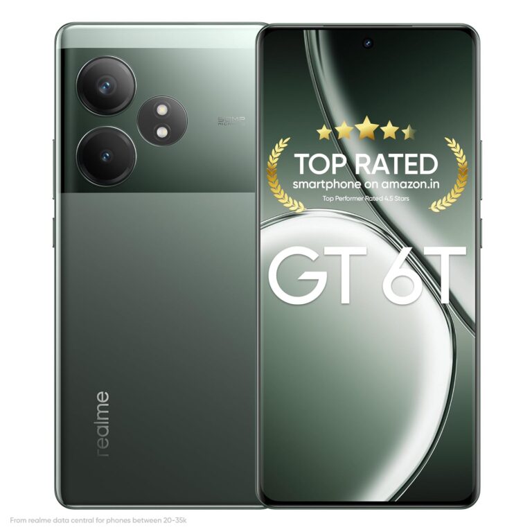 realme GT 6T 5G (Razor Green,12GB RAM+512GB Storage) | India's 1st 7+ Gen 3 Flagship Chipset | 1.5M+AnTuTu Score | 5500mAh+120W | The World's Brightest Flagship Display