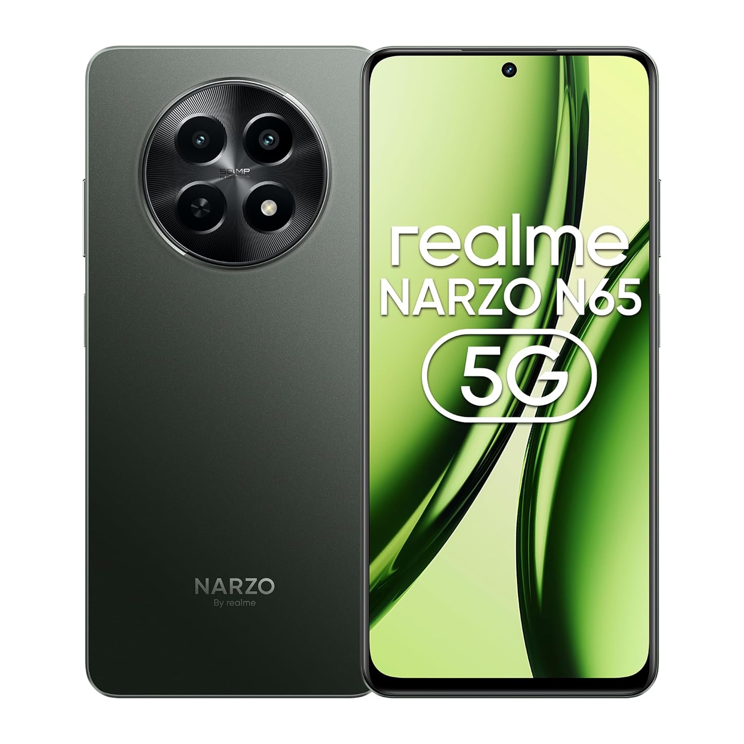 realme NARZO N65 5G (Deep Green 4GB RAM, 128GB Storage) India's 1st D6300 5G Chipset | Ultra Slim 190g Design | 120Hz Eye Comfort Display | 50MP AI Camera| Charger in The box