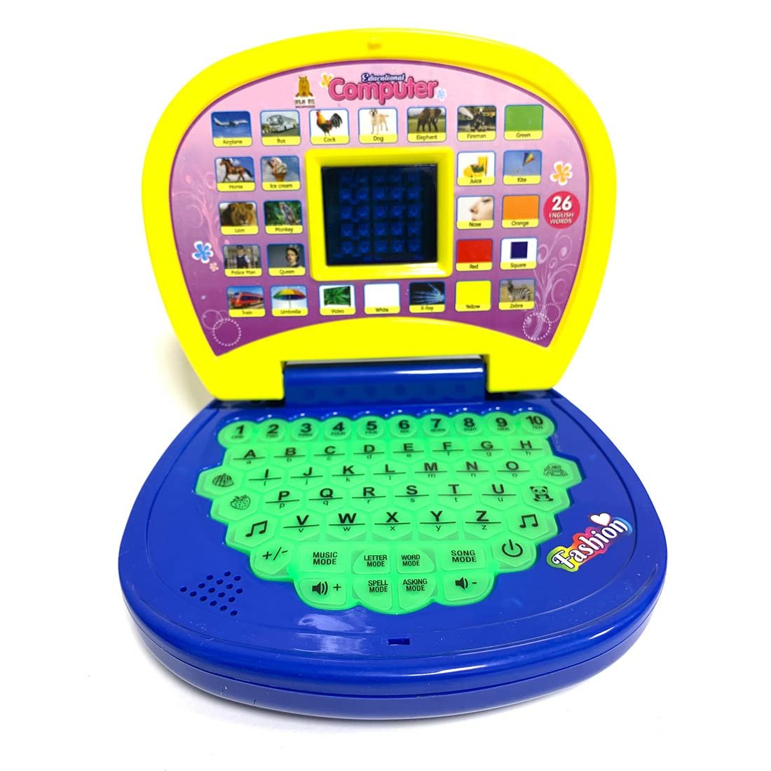 Wembley Kids Computer Toy Baby Laptops for Kids 1 2 3-6 Years Activity Electronics Number & Alphabet Charts for Kids Learning Educational Toy with Sound and Music - BIS Approved (Yellow & Blue)