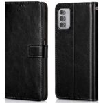 WOW IMAGINE Shock Proof Flip Cover Back Case Cover for Nokia G42 5G (Flexible | Leather Finish | Card Pockets Wallet & Stand | Black)
