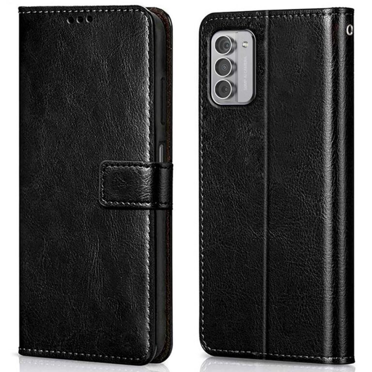 WOW IMAGINE Shock Proof Flip Cover Back Case Cover for Nokia G42 5G (Flexible | Leather Finish | Card Pockets Wallet & Stand | Black)
