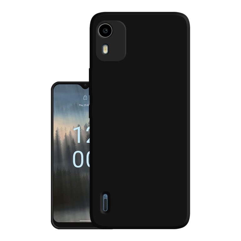 HELLO ZONE Exclusive Matte Finish Soft Back Case Cover for Nokia C12 Pro/Nokia C12 - Black
