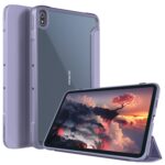 SwooK Slim Hybrid Case Shockproof Cover for Nokia T20 Tablet 10.36 Inch 2021 with Transparent Clear Back Shell (Lilac Purple)