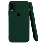 Knotyy Ultra Soft Rubberised Back Cover for Nokia C22 | Inner Velvet Fabric Lining | Matte Silicone Flexible |Raised Bumps for Camera & Screen Protection Back Case Cover - Green