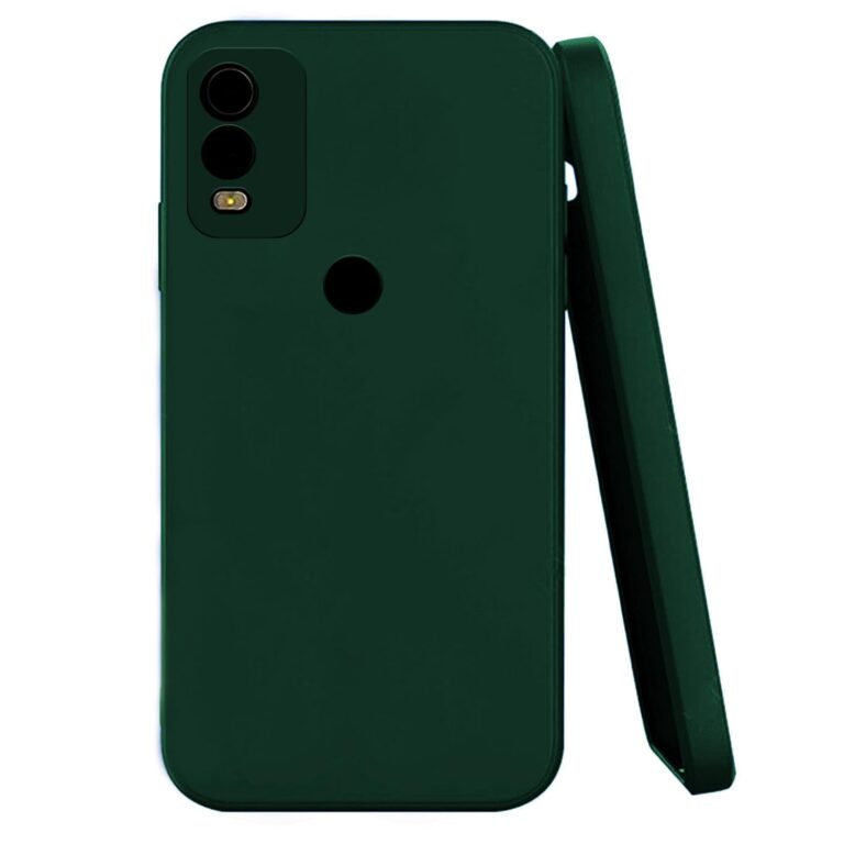 Knotyy Ultra Soft Rubberised Back Cover for Nokia C22 | Inner Velvet Fabric Lining | Matte Silicone Flexible |Raised Bumps for Camera & Screen Protection Back Case Cover - Green