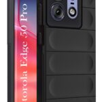 Jkobi Back Cover Case for Motorola Moto Edge 50 Pro (Matte Liquid Silicone | Micro-Fiber Cloth Inside | Camera Protection | Shockproof | Black)