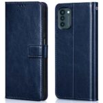 WOW IMAGINE Shock Proof Flip Cover Back Case Cover for Nokia G21 (Flexible | Leather Finish | Card Pockets Wallet & Stand | Blue)
