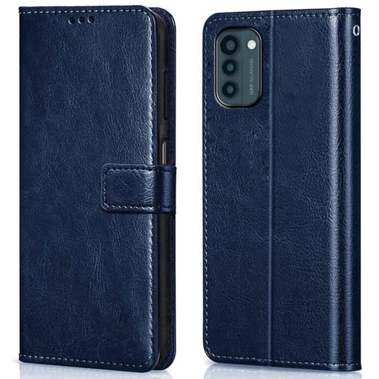 WOW IMAGINE Shock Proof Flip Cover Back Case Cover for Nokia G21 (Flexible | Leather Finish | Card Pockets Wallet & Stand | Blue)