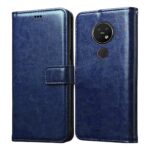 Casotec Flip Cover for Nokia 7.2 | Premium Leather Finish | Inbuilt Pockets & Stand | Flip Case for Nokia 7.2 (Blue)