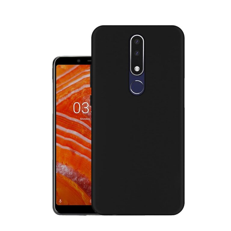 HELLO ZONE Exclusive Matte Finish Soft Back Case Cover for Nokia 3.1 Plus - Black