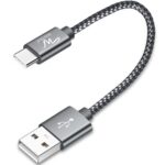 Wayona USB Type C Short 65W/3A Fast Charging Data Cable for Powerbank, Android Auto, Apple CarPlay, Samsung Galaxy S24, S23, S22, S21, S20, iPhone 15, 15 Pro, 15 Pro Max, 15 Plus (0.25M, Grey)