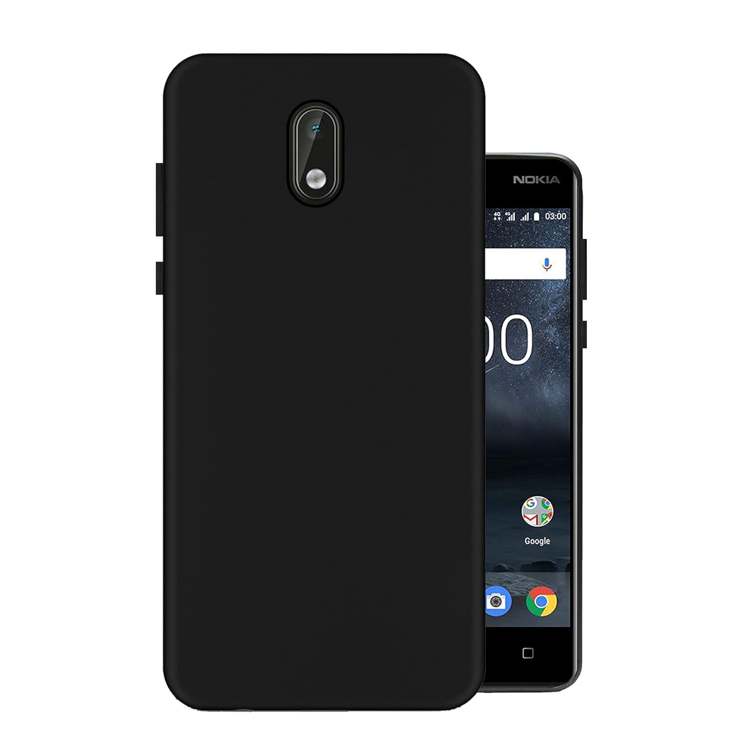 HELLO ZONE Exclusive Matte Finish Soft Back Case Cover for Nokia 3 - Black