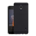 HELLO ZONE Exclusive Dotted Matte Finish Soft Rubberised Back Case Cover for Nokia 1 - Black