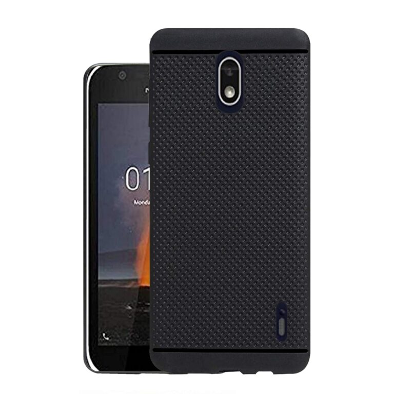 HELLO ZONE Exclusive Dotted Matte Finish Soft Rubberised Back Case Cover for Nokia 1 - Black