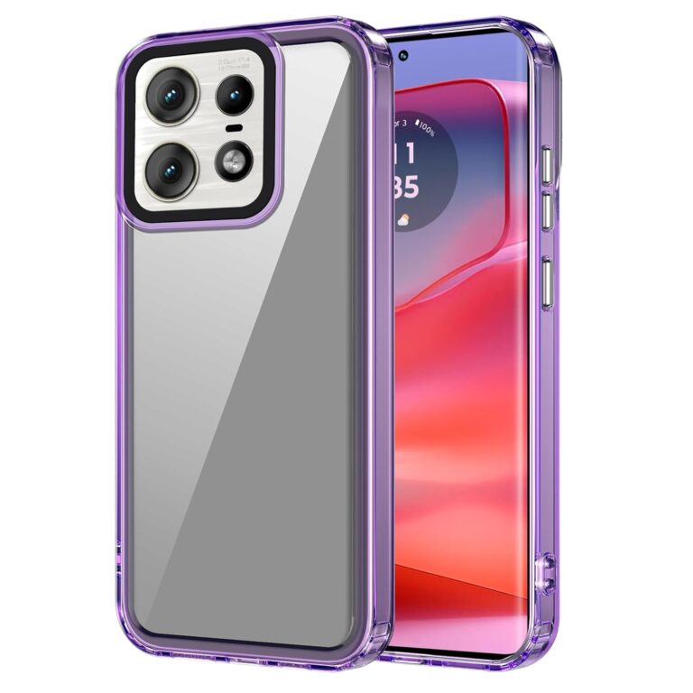 Amazon Basics Back Case Cover for Motorola Edge 50 Pro 5G (Polycarbonate, Thermoplastic Polyurethane_Translucent Purple)