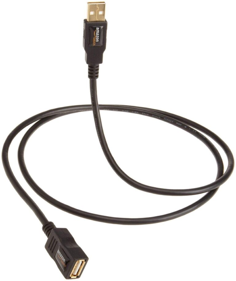 Amazon Basics USB 2.0 - A-Male to A-Female Extension Cable for Personal Computer, Printer (Black, 9.8 Feet/3 Meters)