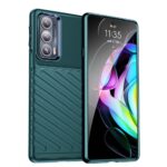 Amazon Brand- Solimo Basic Case for Motorola Edge 20 5G (Carbon Fiber_Green)