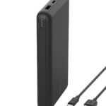 Belkin 20000 mAh PD 3.0 Slim Fast Charging Power Bank with 1 USB-C and 2 USB-A Ports to Charge 3 Devices Simultaneously, for iPhones, Android Phones, Smart Watches & More - Black