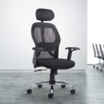 CELLBELL Tauras Lite C100 Mesh High Back Office Chair/Study Chair/Computer Chair/Revolving Chair/Desk Chair for Work from Home Metal Base Seat Height Adjustable Chair BLACK