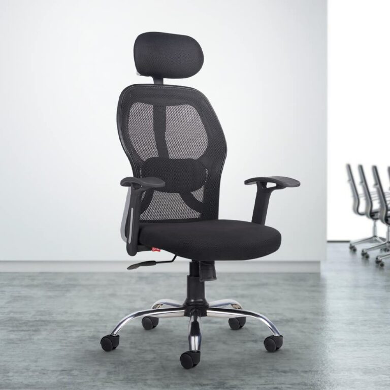 CELLBELL Tauras Lite C100 Mesh High Back Office Chair/Study Chair/Computer Chair/Revolving Chair/Desk Chair for Work from Home Metal Base Seat Height Adjustable Chair BLACK