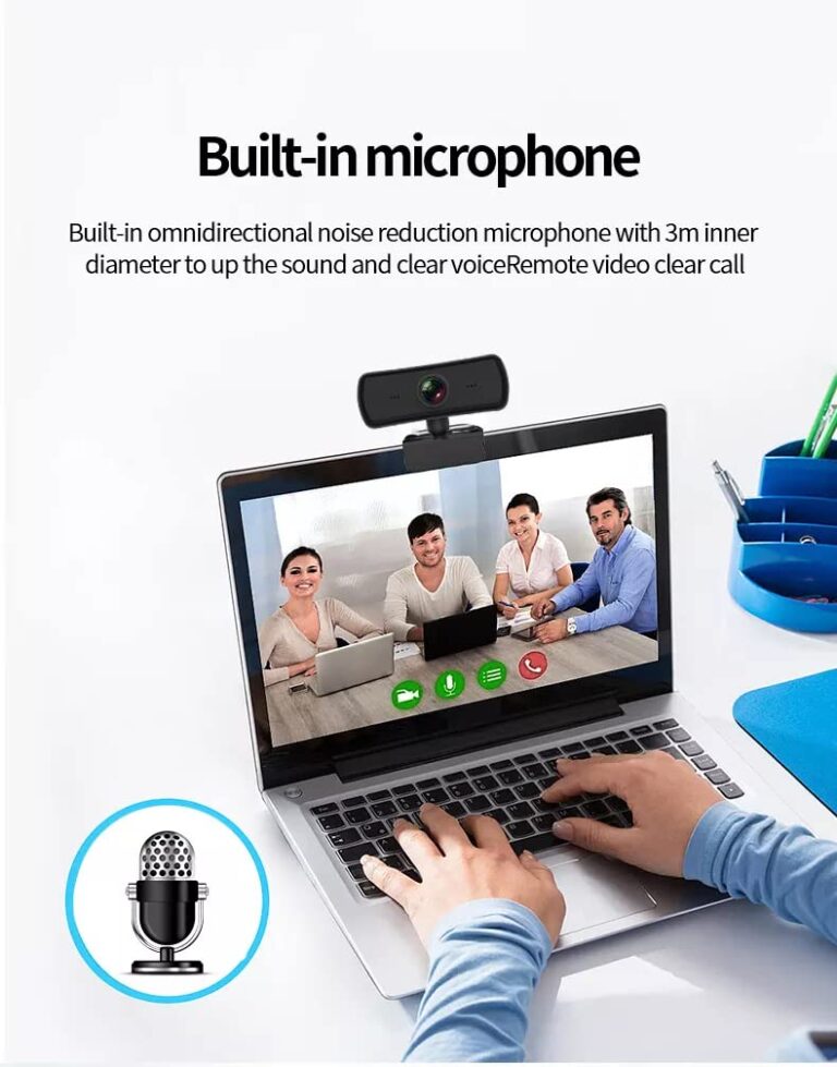 CLEGO 2K Webcam with Privacy Cover - Noise Reduction, Plug & Play, Inbuilt Mic - for Video Conferencing, Streaming, and Online Meetings & YouTube Web Camera Compatible with PC, Laptop, Desktop
