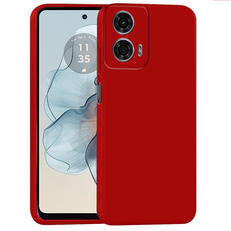 Casotec Back Cover for Motorola Moto G34 5G | Full Camera Protection | Premium Liquid Silicon Case | Flexible Bumper Case for Motorola Moto G34 5G (Red)