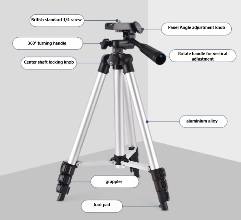 Dyazo Height and Angle Adjustable Tripod Stand Holder for Mobile Phones & Camera, Aluminum Travel Tripod for Smart Phones/Android/iPhone Minimum Height 13" to Maximum 42 inch