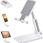 Dyazo Telescopic Multi Angle Adjustable and Foldable Mobile Phone Tabletop Stand, Anti Slip and Scratch Resistant, Compatible for Samsung Galaxy, MI, Vivo, iPhone, Oppo and All Mobile Phones- White