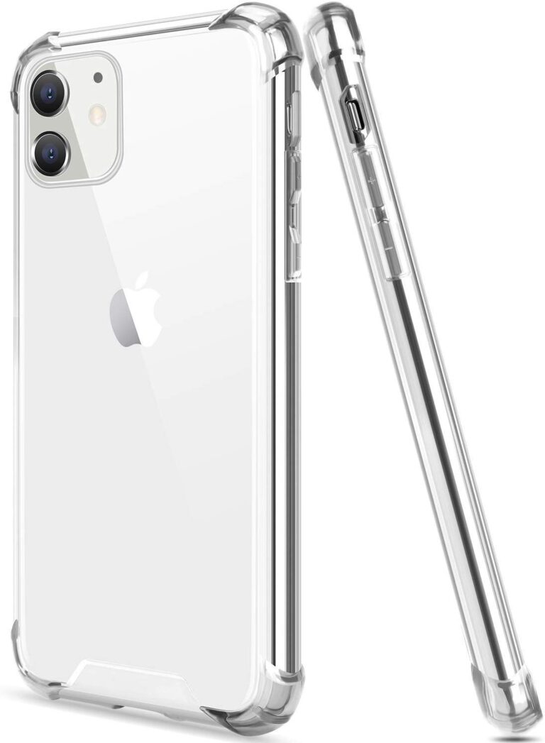EGOTUDE Shock Proof Hard Back Crystal Clear Hybrid Soft Bumper Anti Scratch Cover Case for iPhone 11 (Silicone, Transparent)