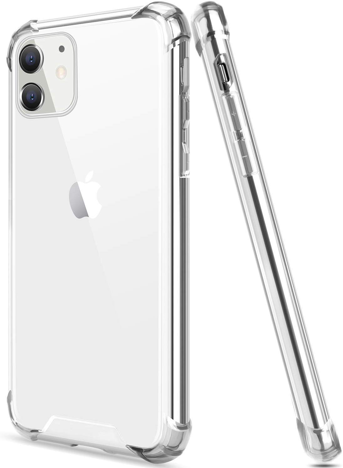 EGOTUDE Shock Proof Hard Back Crystal Clear Hybrid Soft Bumper Anti Scratch Cover Case for iPhone 11 (Silicone, Transparent)