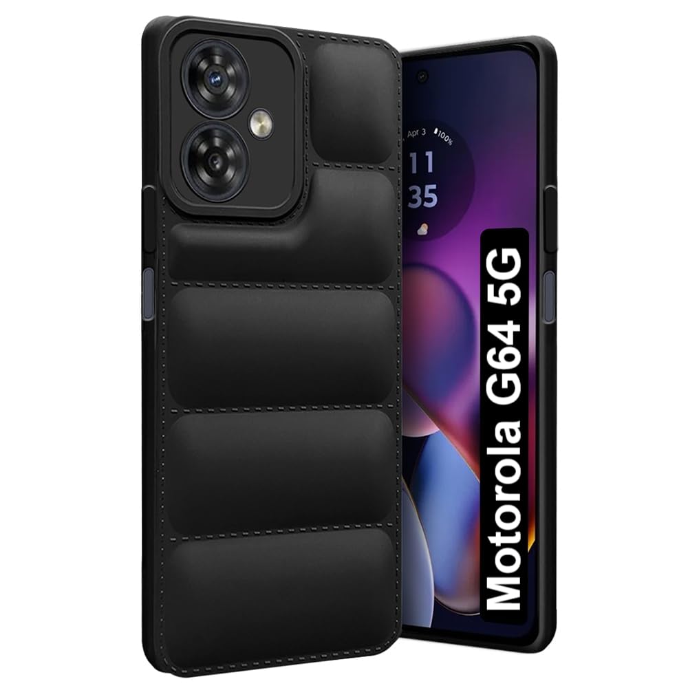 EITANSHA CREATION Liquid Silicon Back Cover Case for Motorola Moto G64 5G | Shockproof Military Grade Protection | Puff Case for Motorola G54 5G