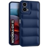 Fashionury Back Cover for Motorola Moto G34 5G | Compatible for Moto G34 5G Back Cover | Matte Soft Case | Liquid Silicon Puff Case for Motorola G34 5G / Moto G34 5G with Camera Protection | (Blue)