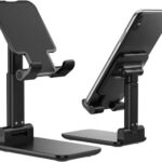 Florican Height/Angle Adjustable Stand for All Mobiles, iPads and Tablets Upto 10" | Super Sturdy, Metal Base, Anti-Slip, Scratch Resistant, Portable Mobile, iPad Holder