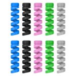 Gizga Essentials Spiral Cable Protector Cord Saver for Mac Charger, iPhone Charger, Wire Protector, Lightweight Durable Flexible Wire Winder for Charging Cables, Data Cables, Earphones, Pack of 10