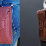 HARITECH Leather Belt Clip Case with Double Mobile Pocket Cover for Nokia G42 / C300 / C32 / C22 / G22 / G100 - Red (2 Pocket for 6.5 & 5.5 inch Mobile)