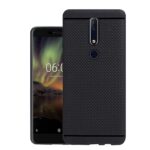 HELLO ZONE Exclusive Dotted Matte Finish Soft Rubberised Back Case Cover for Nokia 6.1 - Black