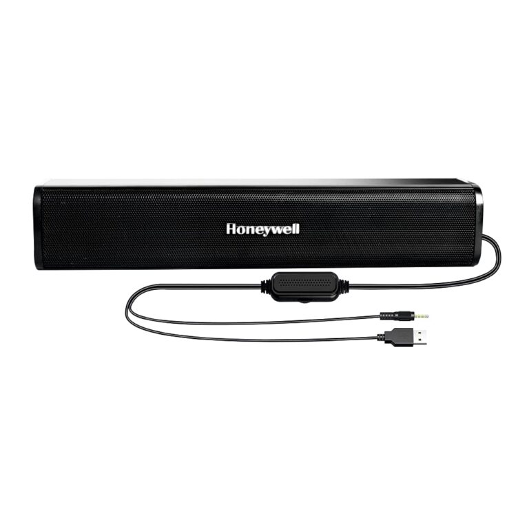Honeywell Moxie V500 10W Portable USB wired Soundbar, Speaker for PC,Desktop and Laptop with Volume Control and 3.5 mm AUX,2.0 Channel,52mmX2 Drivers,Plug &Play,2 Yrs Maufacuturer Warranty