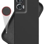 Hupshy Liquid Silicone Back Cover Case for Motorola Edge 50 Fusion | Soft Micro-Fibre Lining Inside | Camera Protection Bump | Shockproof Back Cover Case for Moto Edge 50 Fusion (Silicone, Black)