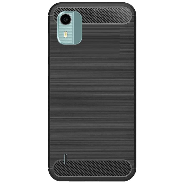 Inktree Back Cover Case for Nokia C12 / Nokia C12 Pro/Nokia C12 / Nokia C12 Pro Cases & Covers (Carbon Fibre Rugged Armour Black Colour)