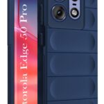 Jkobi Back Cover Case for Motorola Moto Edge 50 Pro (Matte Liquid Silicone | Micro-Fiber Cloth Inside | Camera Protection | Shockproof | Blue)